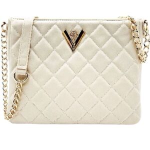 Retail:$258 Valentino Orlandi Vegan Leather Elegant Quilted Shoulder Crossbody